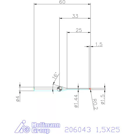 Garant VHM tóruszmaró R 1 0,2 1,5X25 mm