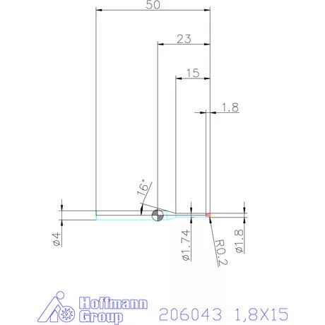 Garant VHM tóruszmaró R 1 0,2 1,8X15 mm