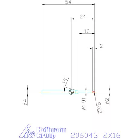 Garant VHM tóruszmaró R 1 0,2 2X16 mm