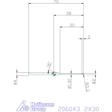 Garant VHM tóruszmaró R 1 0,2 2X30 mm