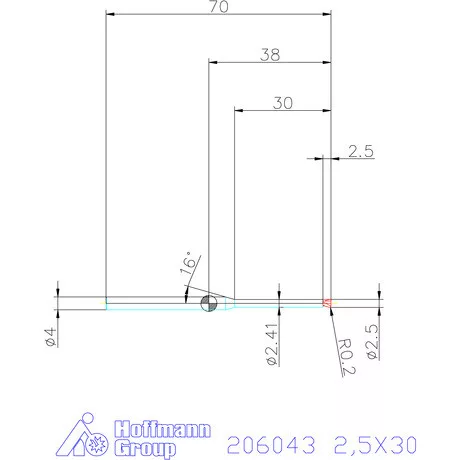 Garant VHM tóruszmaró R 1 0,2 2,5X30 mm
