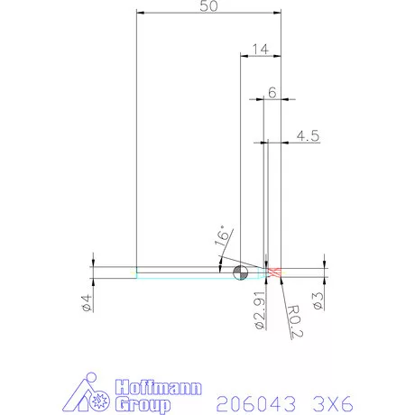 Garant VHM tóruszmaró R 1 0,2 3X6 mm