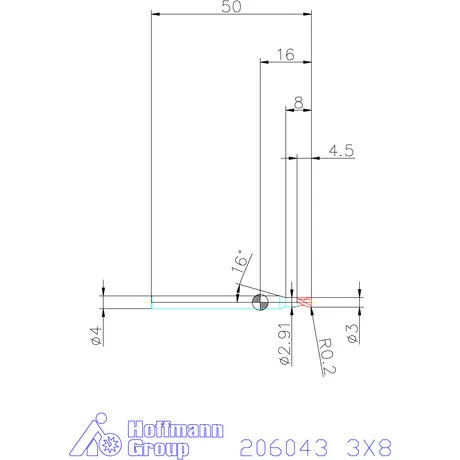 Garant VHM tóruszmaró R 1 0,2 3X8 mm