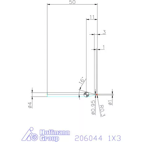 Garant VHM tóruszmaró R 1 0,3 1X3 mm