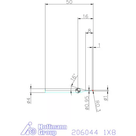 Garant VHM tóruszmaró R 1 0,3 1X8 mm