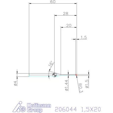 Garant VHM tóruszmaró R 1 0,3 1,5X20 mm