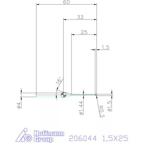 Garant VHM tóruszmaró R 1 0,3 1,5X25 mm
