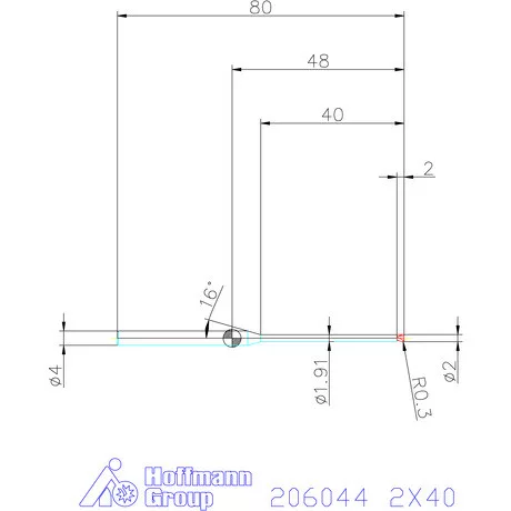 Garant VHM tóruszmaró R 1 0,3 2X40 mm