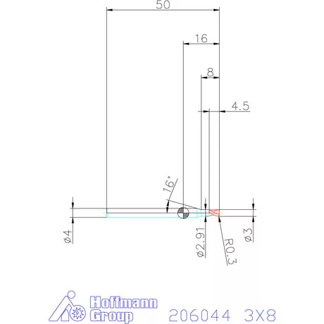 Garant VHM tóruszmaró R 1 0,3 3X8 mm