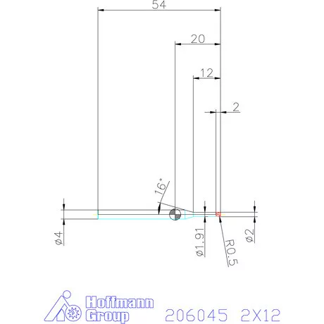Garant VHM tóruszmaró R 1 0,5 2X12 mm