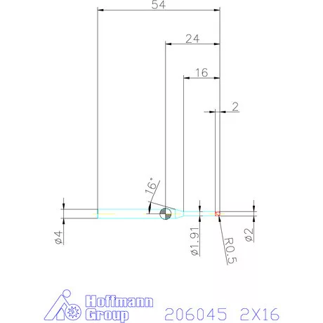 Garant VHM tóruszmaró R 1 0,5 2X16 mm