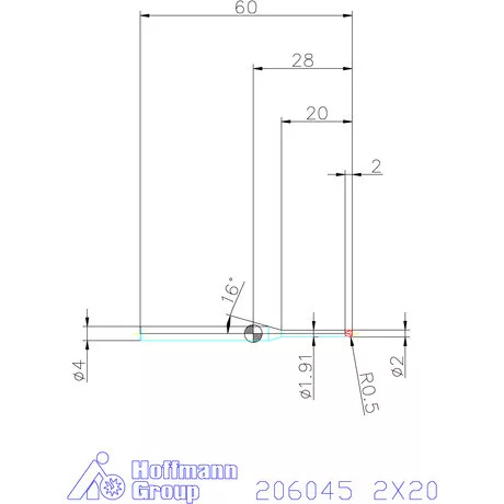 Garant VHM tóruszmaró R 1 0,5 2X20 mm