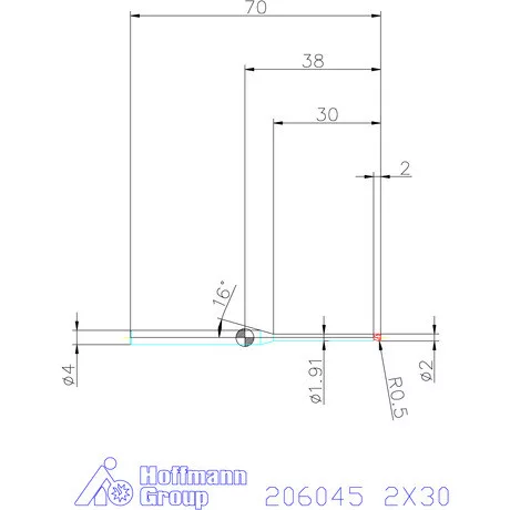Garant VHM tóruszmaró R 1 0,5 2X30 mm