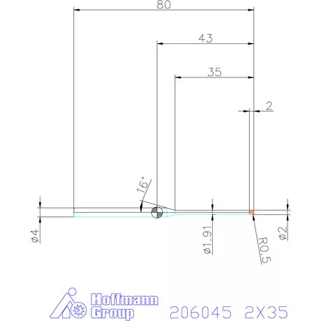 Garant VHM tóruszmaró R 1 0,5 2X35 mm