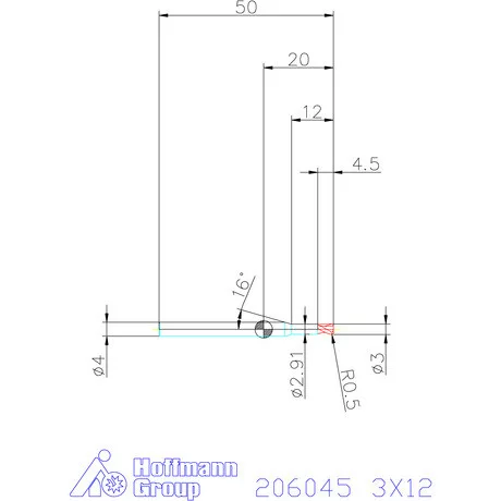 Garant VHM tóruszmaró R 1 0,5 3X12 mm