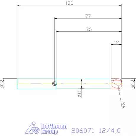 Garant VHM tóruszmaró 12/4,0 mm