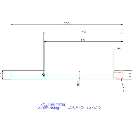 Garant VHM tóruszmaró 16/2,5 mm