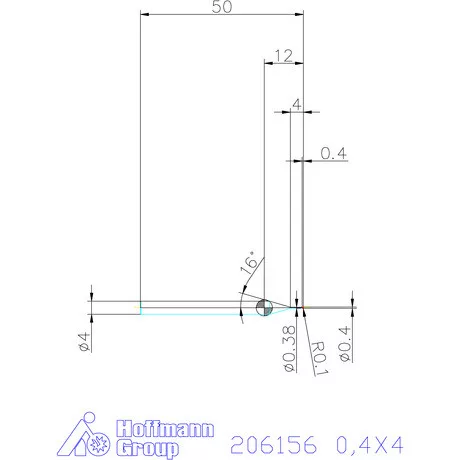 Garant Garant Diabolo VHM tóruszmaró R 1 0,1 0,4X4 mm