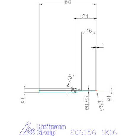 Garant Garant Diabolo VHM tóruszmaró R 1 0,1 1X16 mm