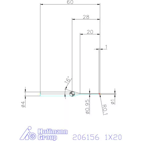 Garant Garant Diabolo VHM tóruszmaró R 1 0,1 1X20 mm