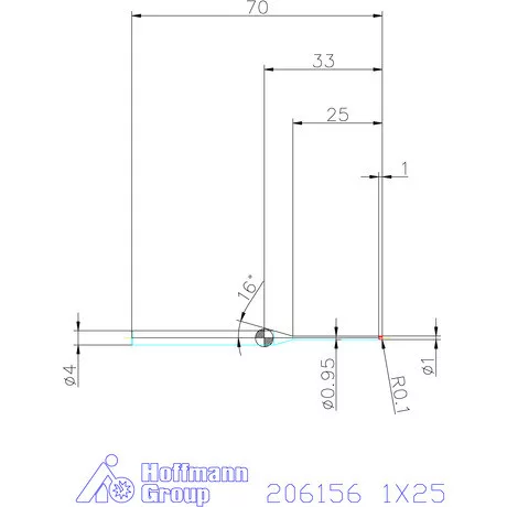 Garant Garant Diabolo VHM tóruszmaró R 1 0,1 1X25 mm