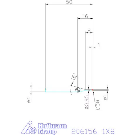Garant Garant Diabolo VHM tóruszmaró R 1 0,1 1X8 mm
