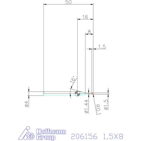 Garant Garant Diabolo VHM tóruszmaró R 1 0,1 1,5X8 mm