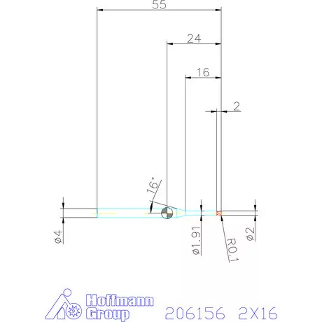 Garant Garant Diabolo VHM tóruszmaró R 1 0,1 2X16 mm