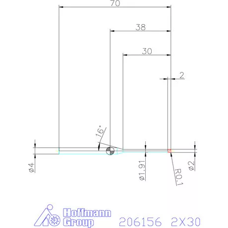 Garant Garant Diabolo VHM tóruszmaró R 1 0,1 2X30 mm