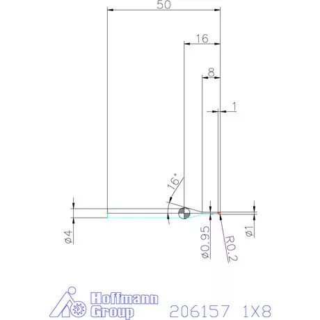 Garant Garant Diabolo VHM tóruszmaró R 1 0,2 1X8 mm