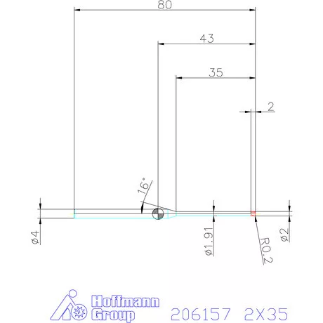 Garant Garant Diabolo VHM tóruszmaró R 1 0,2 2X35 mm