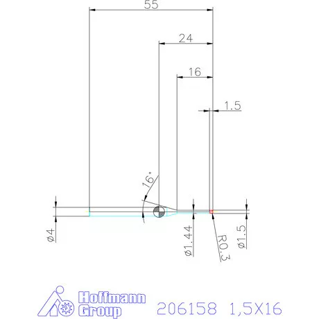 Garant Garant Diabolo VHM tóruszmaró R 1 0,3 1,5X16 mm