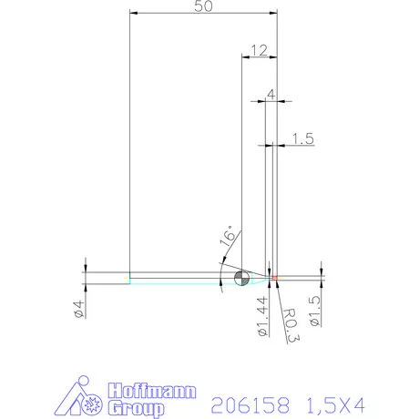 Garant Garant Diabolo VHM tóruszmaró R 1 0,3 1,5X4 mm
