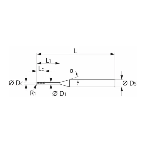 Garant Garant Diabolo VHM tóruszmaró R 1 0,3 1,5X6 mm