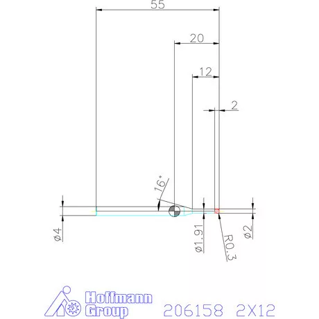 Garant Garant Diabolo VHM tóruszmaró R 1 0,3 2X12 mm