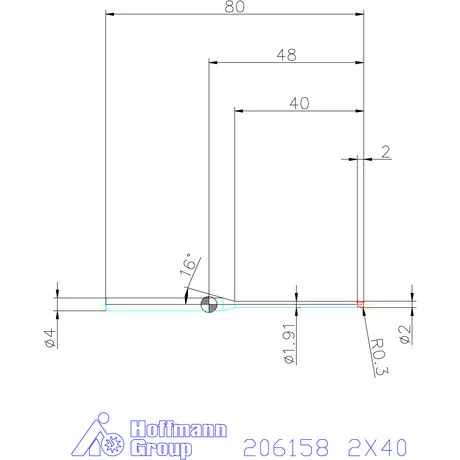 Garant Garant Diabolo VHM tóruszmaró R 1 0,3 2X40 mm