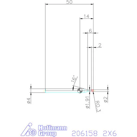 Garant Garant Diabolo VHM tóruszmaró R 1 0,3 2X6 mm