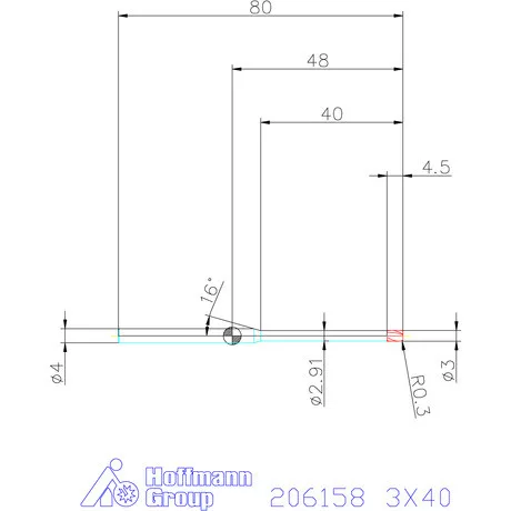 Garant Garant Diabolo VHM tóruszmaró R 1 0,3 3X40 mm