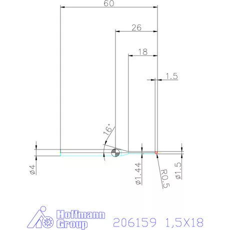 Garant Garant Diabolo VHM tóruszmaró R 1 0,5 1,5X18 mm