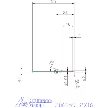 Garant Garant Diabolo VHM tóruszmaró R 1 0,5 2X16 mm