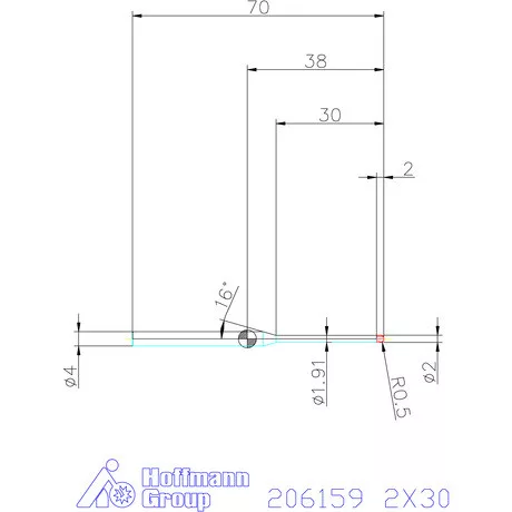 Garant Garant Diabolo VHM tóruszmaró R 1 0,5 2X30 mm
