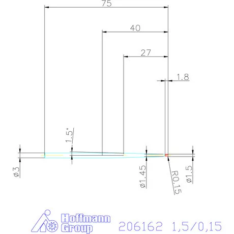 Garant Garant Diabolo VHM tóruszmaró HPC 1,5/0,15 mm