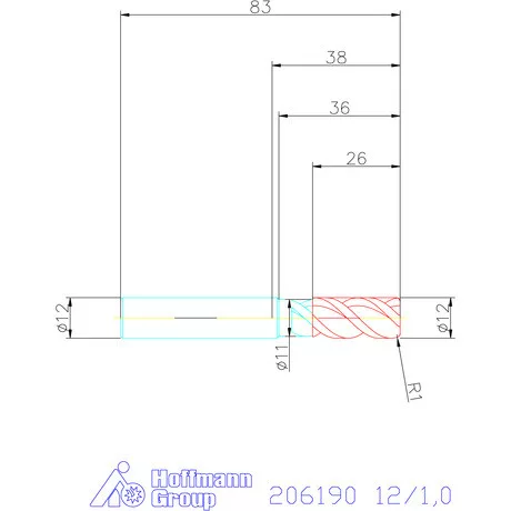Garant VHM tóruszmaró 12/1,0 mm