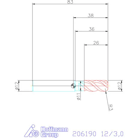 Garant VHM tóruszmaró 12/3,0 mm