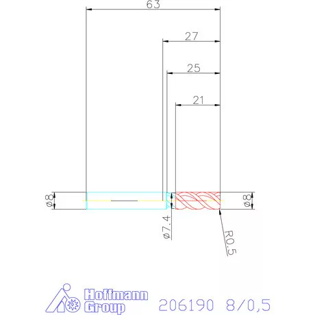 Garant VHM tóruszmaró 8/0,5 mm