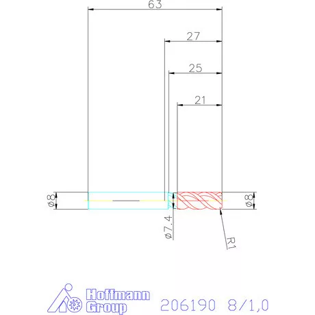Garant VHM tóruszmaró 8/1,0 mm