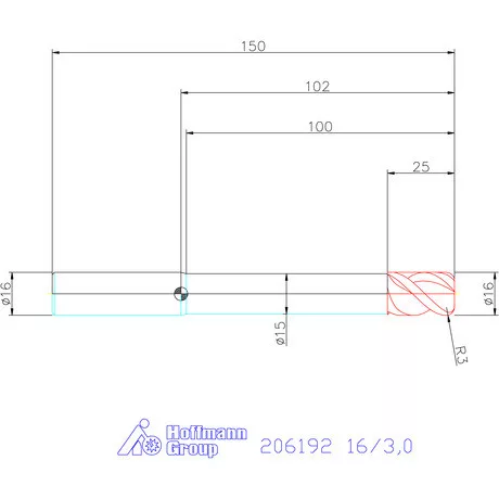 Garant VHM tóruszmaró 16/3,0 mm