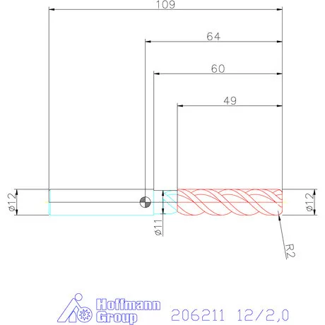 Garant VHM tóruszmaró TPC 12/2,0 mm