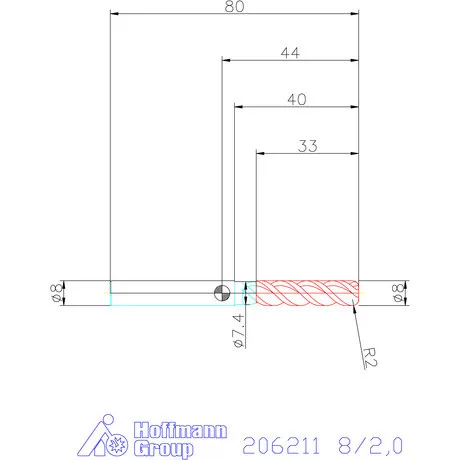 Garant VHM tóruszmaró TPC 8/2,0 mm