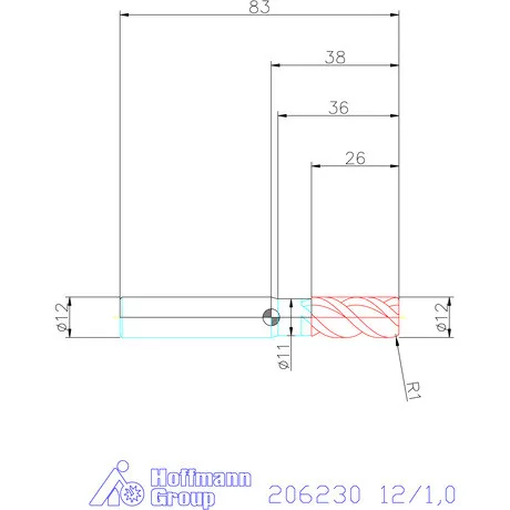 Garant VHM tóruszmaró 12/1,0 mm